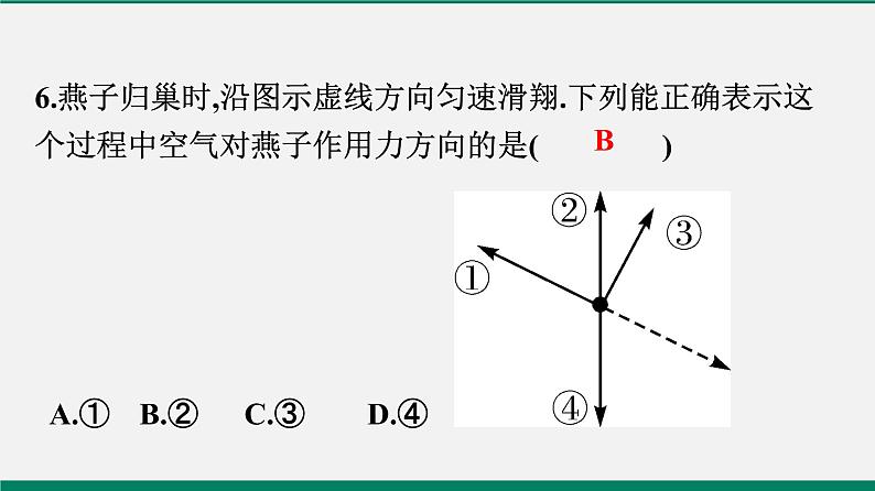 沪粤版八年物理下册课时作业 7.4　探究物体受力时怎样运动(第一课时)第7页