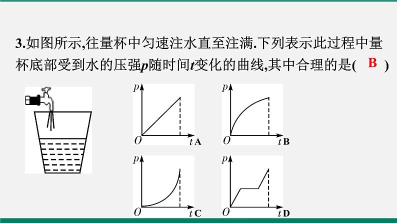 沪粤版八年物理下册课时作业 8.2　研究液体的压强 练习课件04