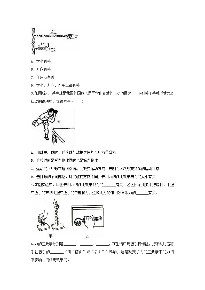 2021年中考物理总复习专题训练《力》（含解析）02