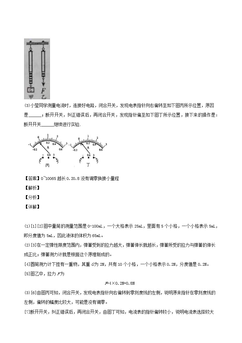 江西省5年2016_2020中考物理1年模拟真题分类汇编专题06质量和密度含解析03