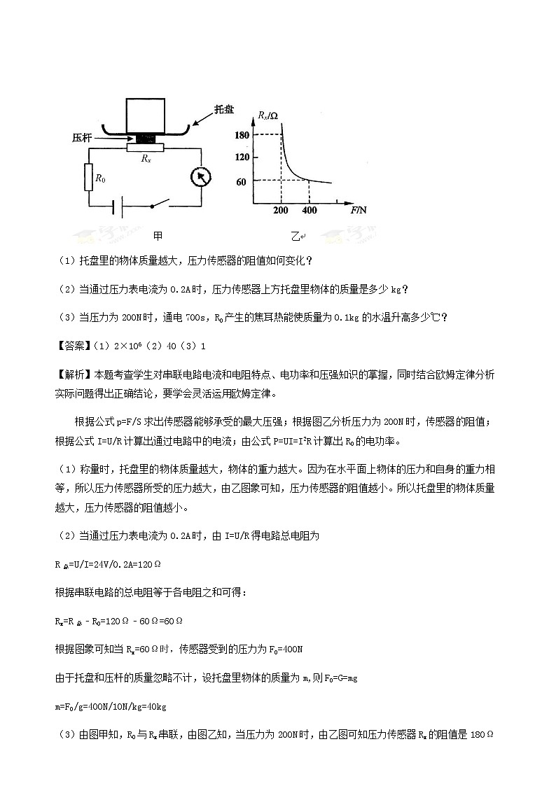 2021年中考物理14个难点专题高分三步曲专题14中考力热电综合计算题含解析03