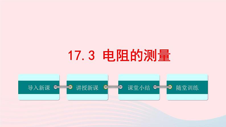 【精品】新人教版九年级物理全册 第17章 欧姆定律17.3电阻的测量 课件01