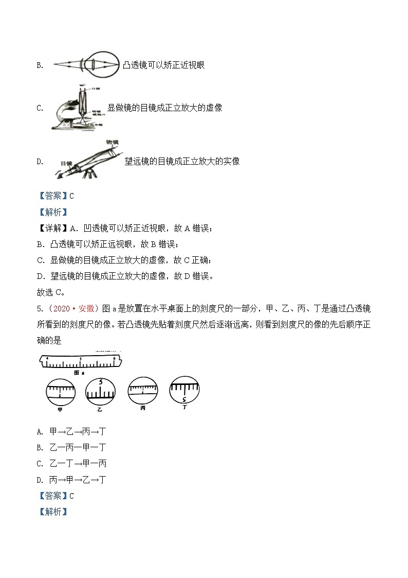 专题5  透镜及其应用-2020年中考物理真题分项汇编详细解答（全国通用）01期（教师版）03