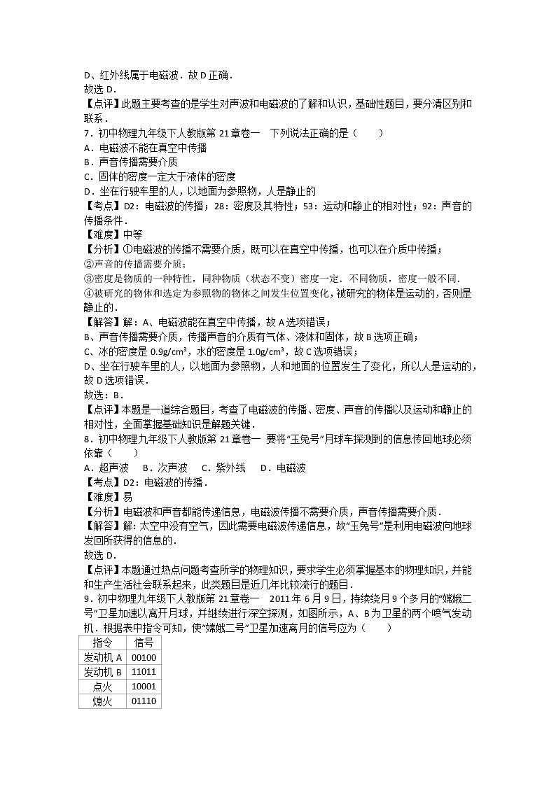人教版物理九年级下册第二十一章章末1测试（含答案）03