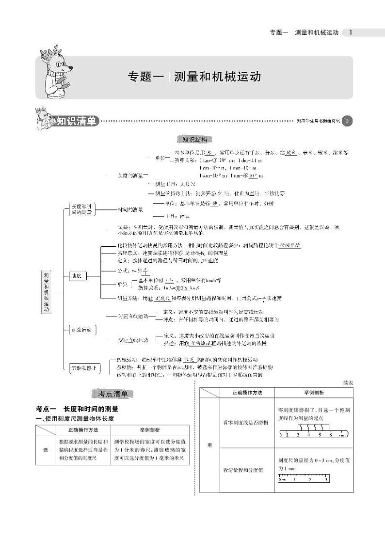 2021版《5年中考3年模拟》全国版中考物理：专题一　测量和机械运动01