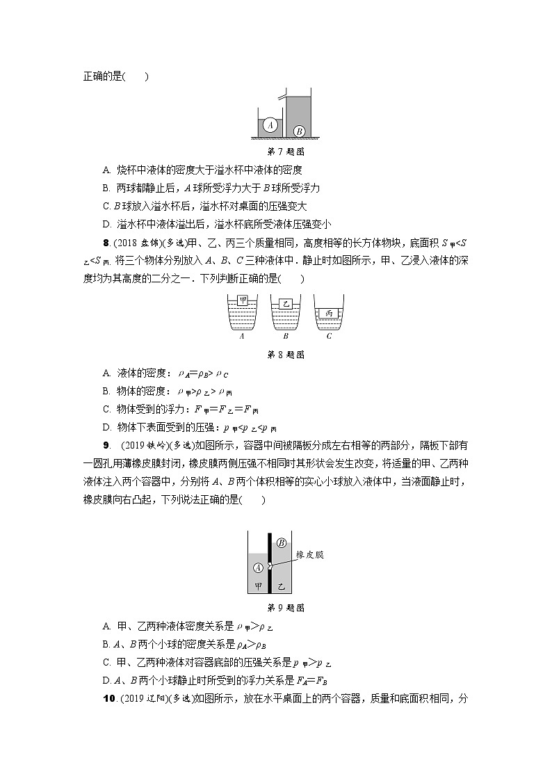 中考物理专题复习  专项突破二  密度、压强、浮力综合题(含解析)试卷03