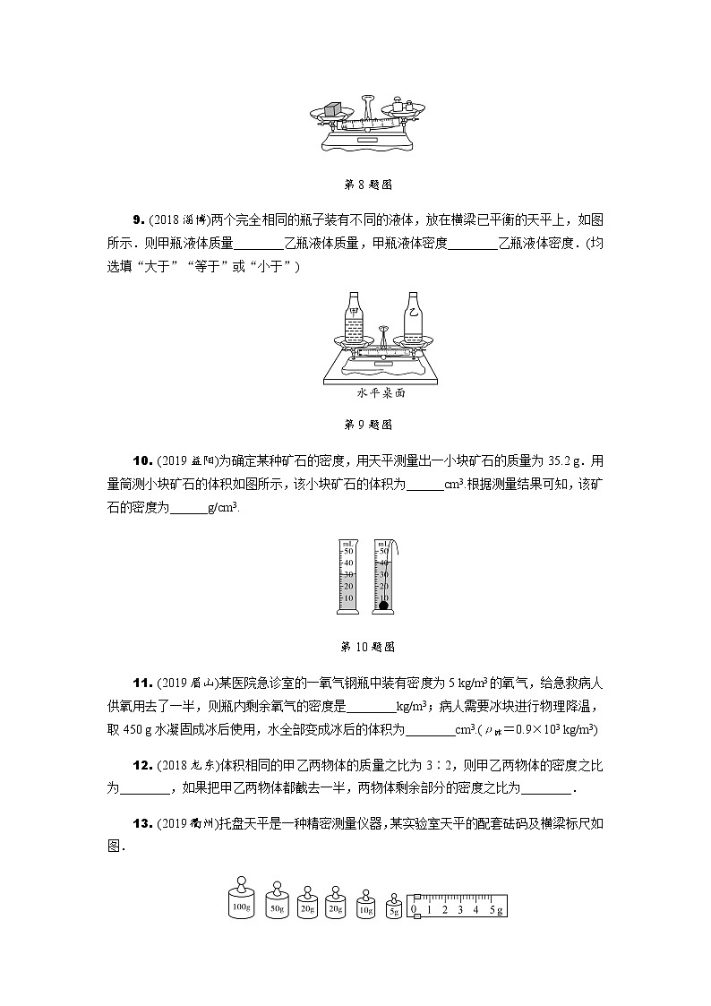 中考物理专题复习  中考冲刺集训--质量与密度(含解析)第3页