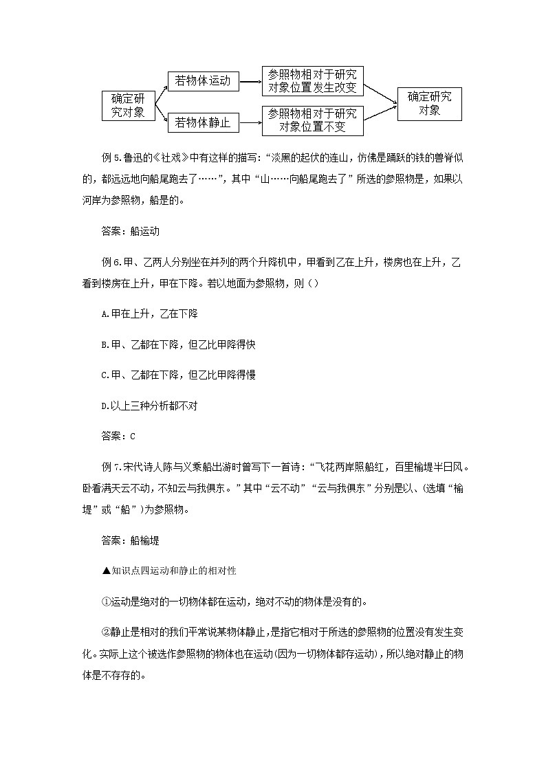 新人教版 八年级物理上学期期末复习重难点+练习40讲 第2讲运动的描述（含解析）03