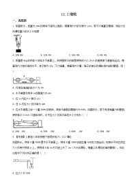 初中物理人教版八年级下册12.2 滑轮精练