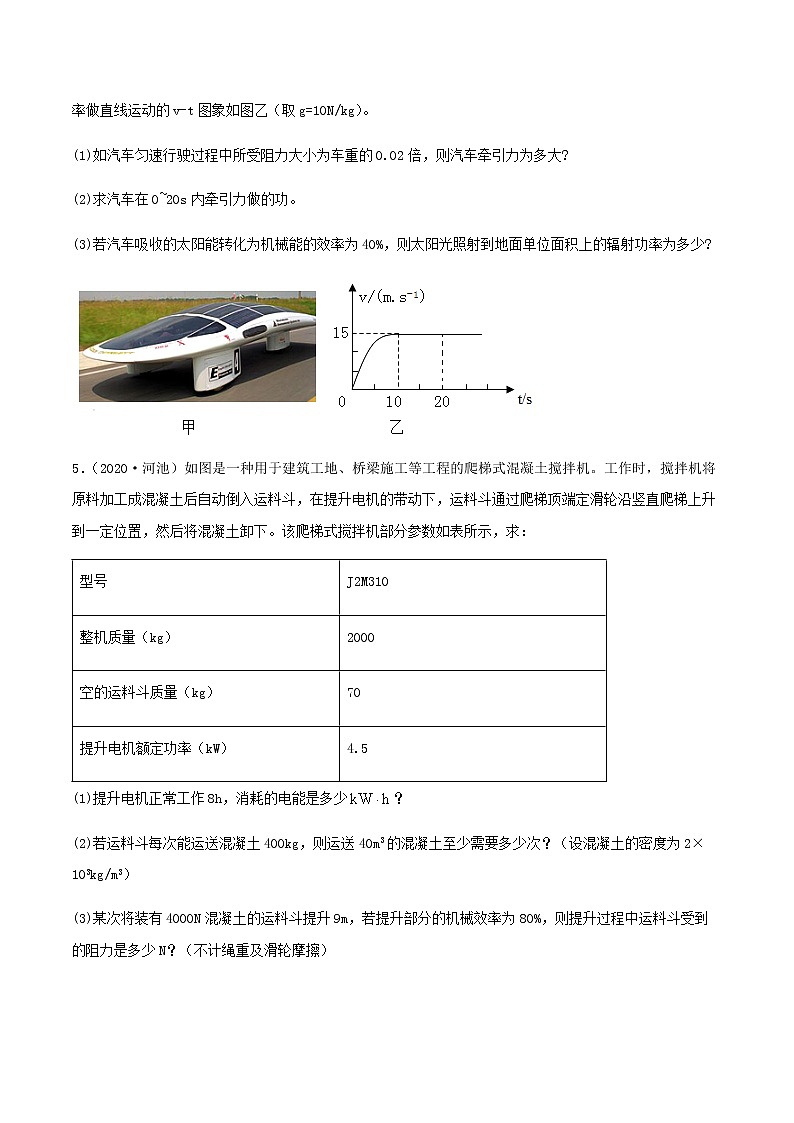 2021年中考物理专项突破题集 专项19  力学综合计算（通用版）03