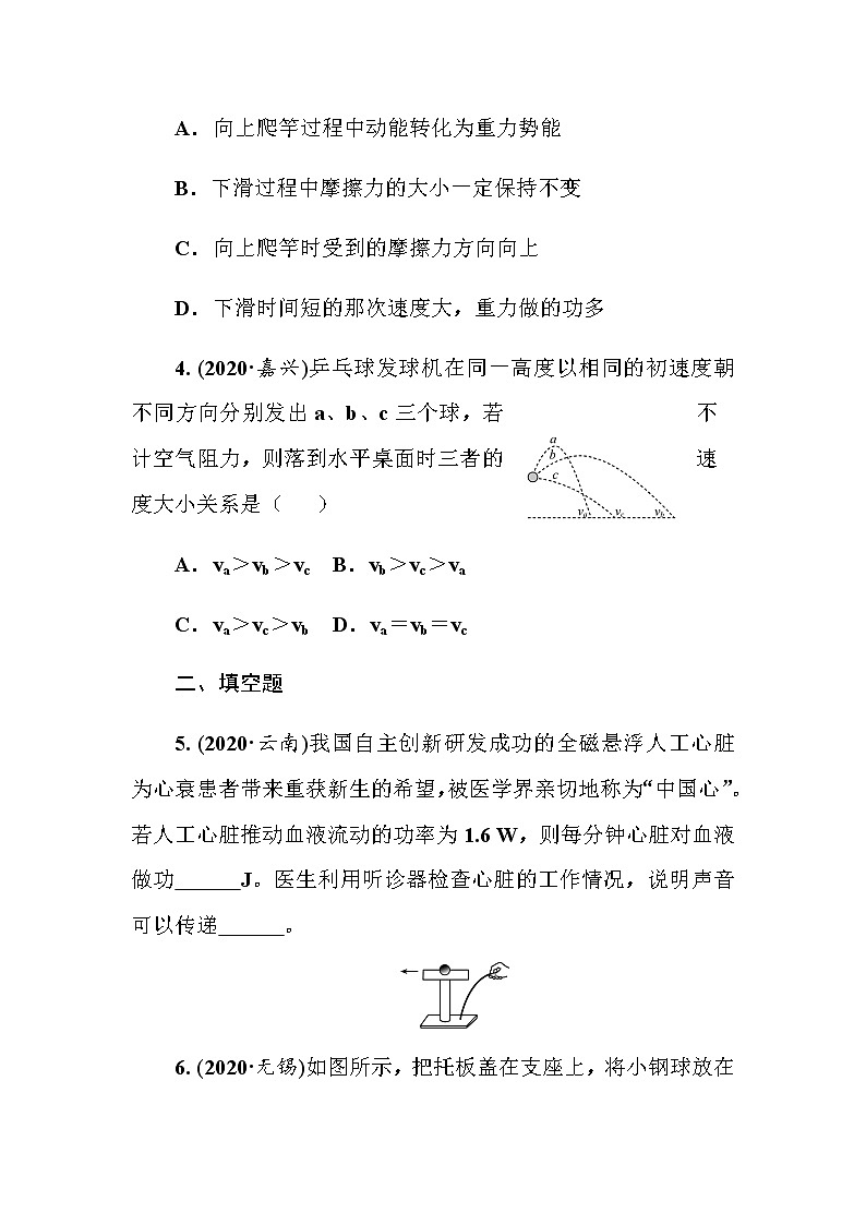 2021年人教版九年级物理中考考点过关训练《功和机械能》（Word版附答案）02