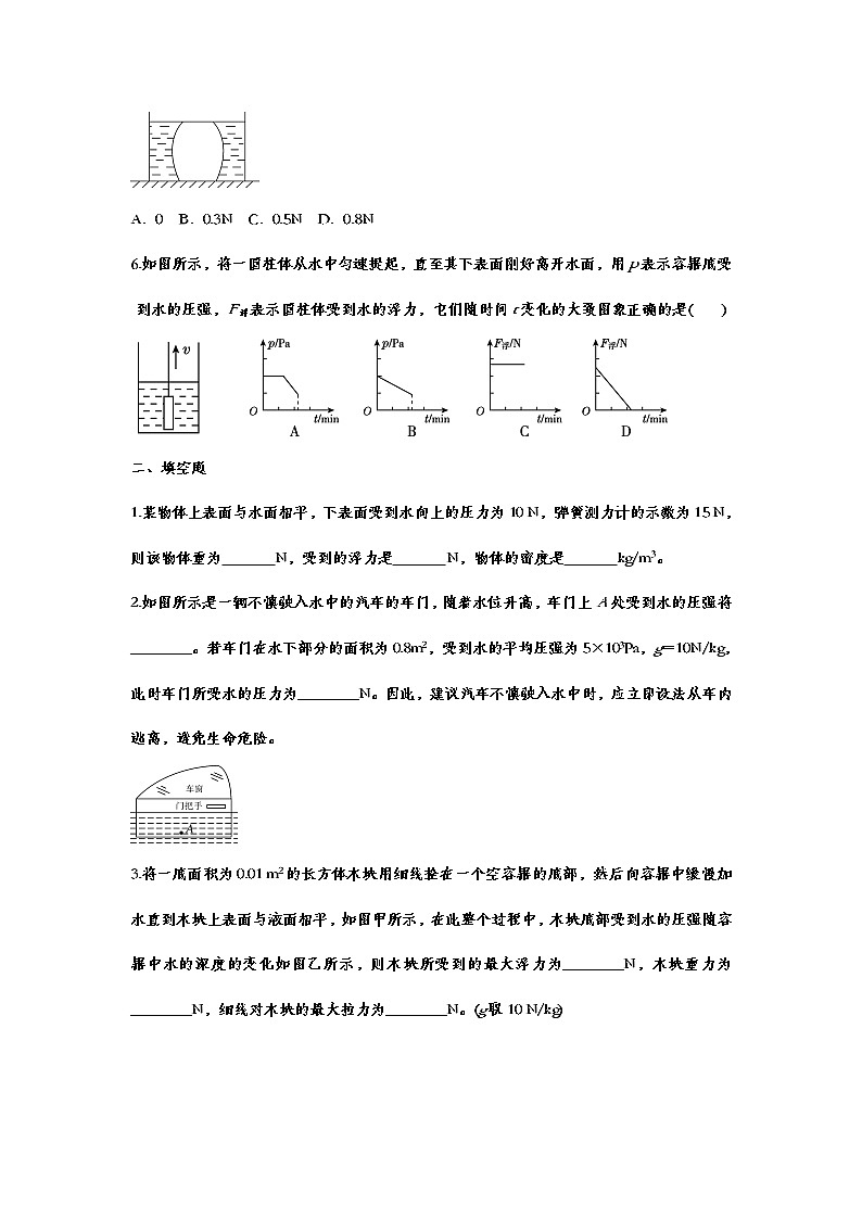 备战2021中考一轮复习基础知识强化训练——10.2阿基米德原理02