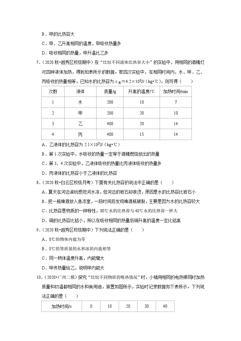2021年广东省中考物理复习专练（广州专版）（11）——内能03