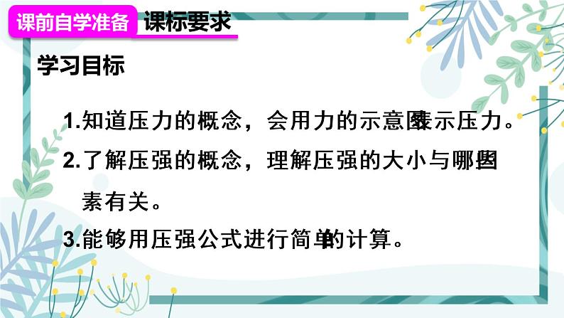 人教版八年级物理下册 第九章  第1节 压强（两课时） 课件02