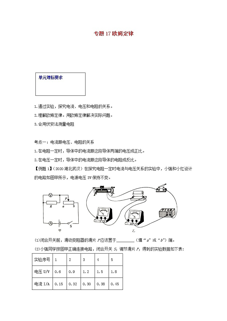 备战2021中考物理一轮复习单元达标全攻略含解析打包22套 试卷练习01
