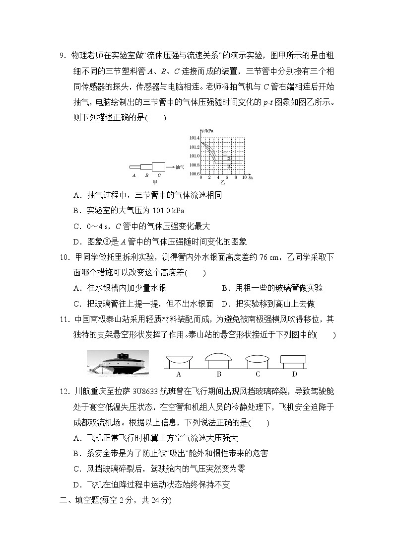 2020--2021学年人教版八年级物理下册 第九章 压强 达标检测卷103