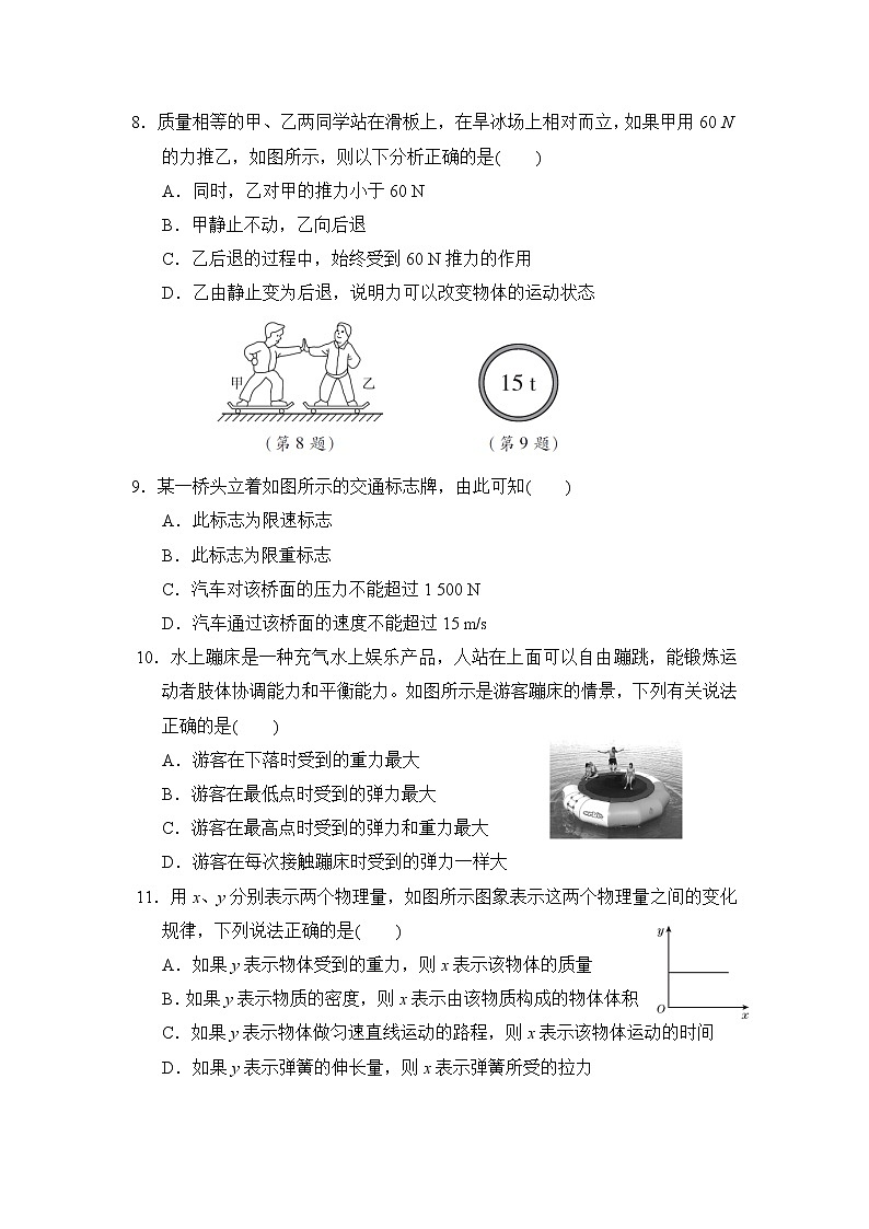 2020--2021学年人教版八年级物理下册 第七章 力 达标检测卷103