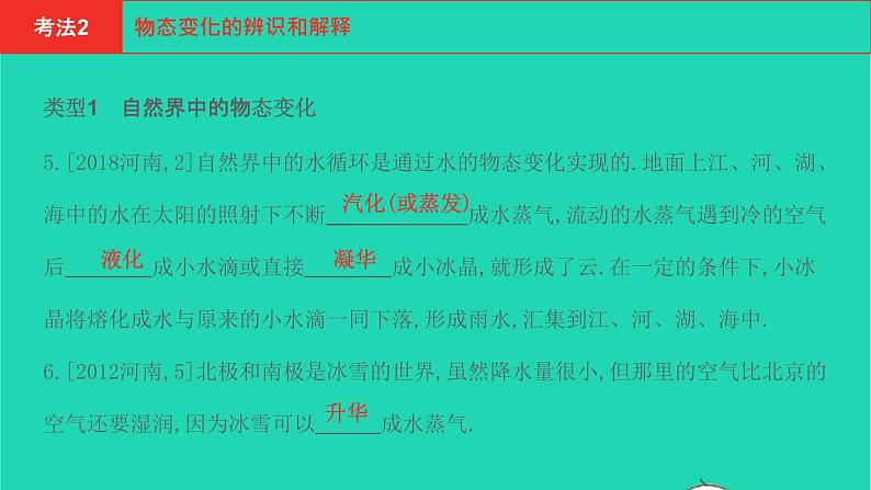 河南省2021年中考物理考点过关第4章物态变化复习课件202103103102第5页