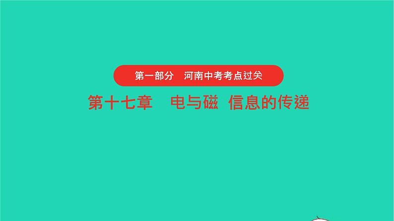 河南省2021年中考物理考点过关第17章电与磁信息的传递复习课件20210310398第1页