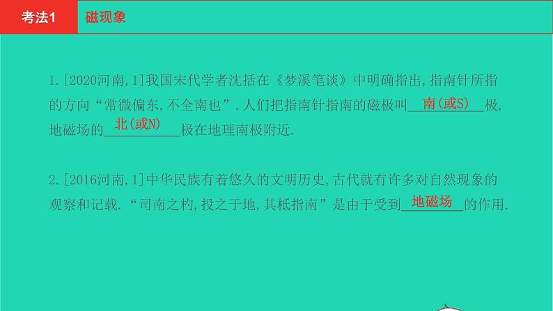河南省2021年中考物理考点过关第17章电与磁信息的传递复习课件20210310398第2页