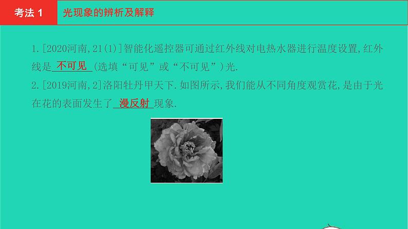 河南省2021年中考物理考点过关第2章光现象复习课件202103103100第2页