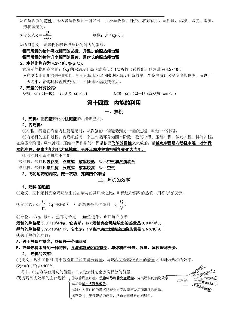 人教版九年级物理全册知识点复习提纲（全一册）第2页