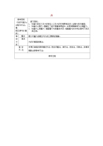 初中物理人教版八年级下册7.1 力教案