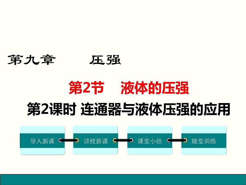 人教版八年级物理下册：第九章 压强  9.2 第2课时 连通器与液体压强的应用 课件01