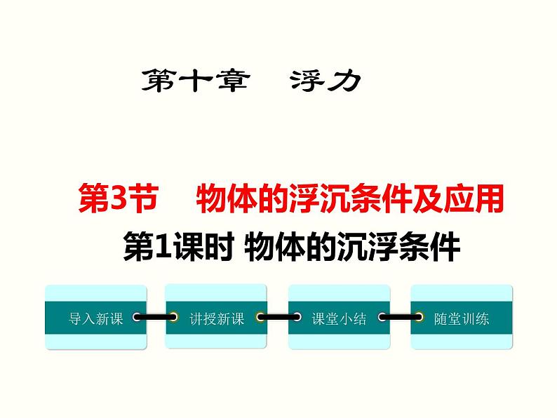 人教版八年级物理下册：第十章 浮力 10.3 第1课时 物体的沉浮条件 课件01