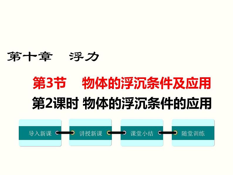 人教版八年级物理下册：第十章 浮力 10.3 第2课时 物体的沉浮条件的应用 课件01