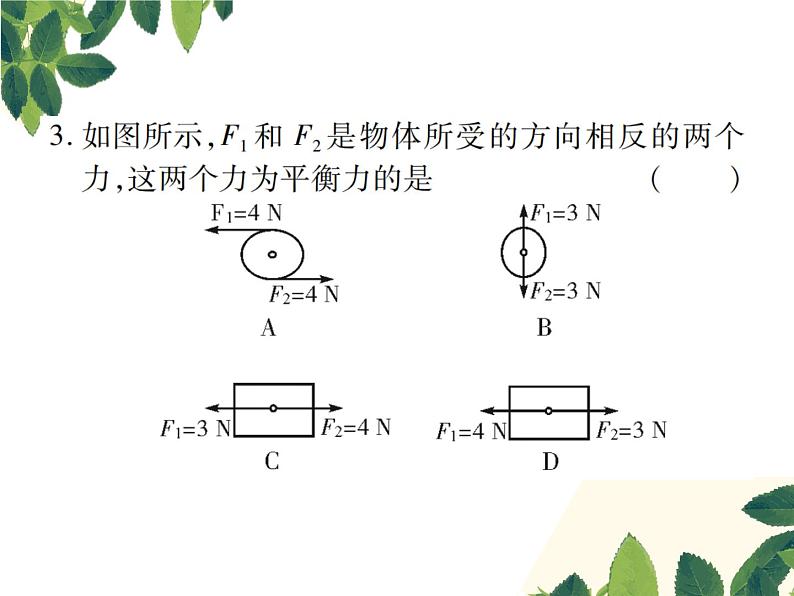 人教版八年级下册物理第八章第二节《二力平衡》 课件05