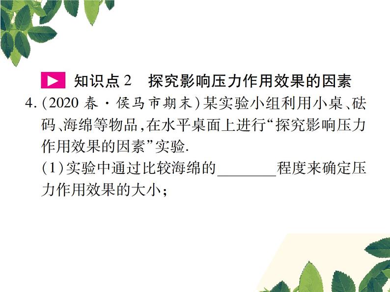 人教版八年级下册物理第九章第一节《压强》第一课时 课件05