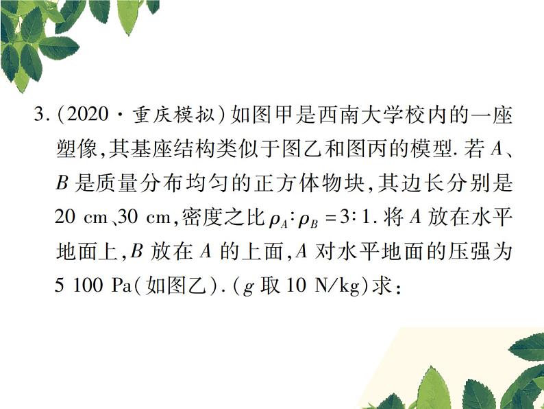 人教版八年级下册物理第九章 专题突破三《固体压强和液体压强相关计算》08