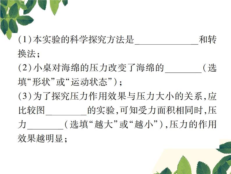 人教版八年级下册物理第九章 实验突破四《探究影响压力作用效果的因素》 课件03