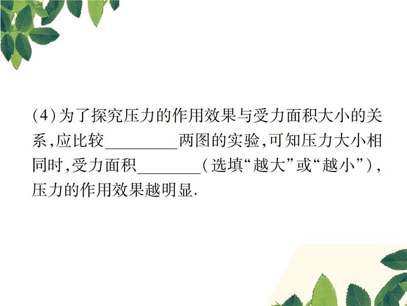 人教版八年级下册物理第九章 实验突破四《探究影响压力作用效果的因素》 课件04