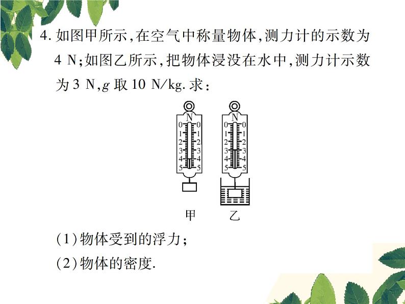 人教版八年级下册物理第十章 专题突破四《浮力的计算》07