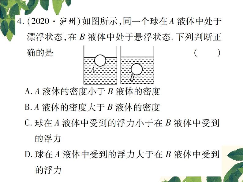 人教版八年级下册物理第十章 专题突破五《浮力、压强综合分析》06