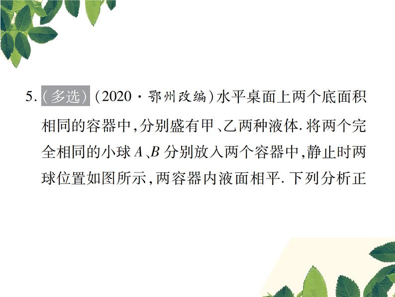 人教版八年级下册物理第十章 专题突破五《浮力、压强综合分析》07