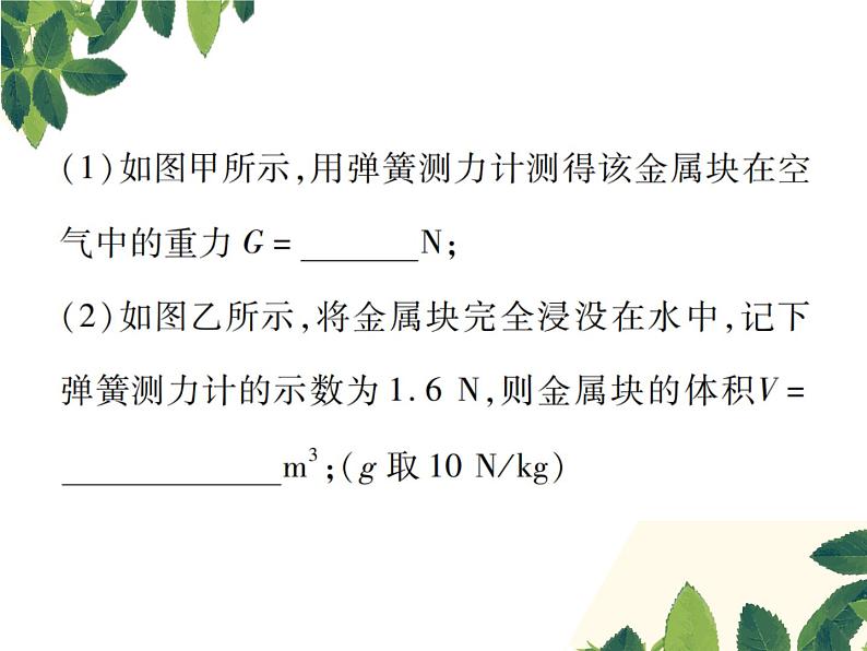 人教版八年级下册物理第十章 专题突破六《利用浮力测密度》03