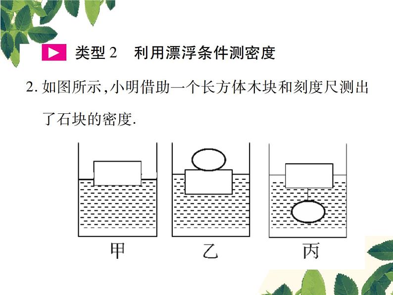 人教版八年级下册物理第十章 专题突破六《利用浮力测密度》05