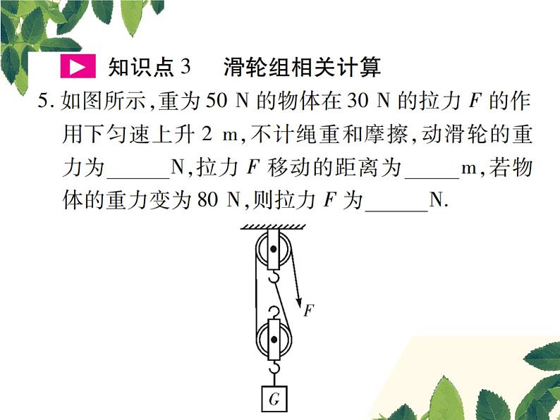 人教版八年级下册物理第十一章第二节《滑轮》第二课时 课件06