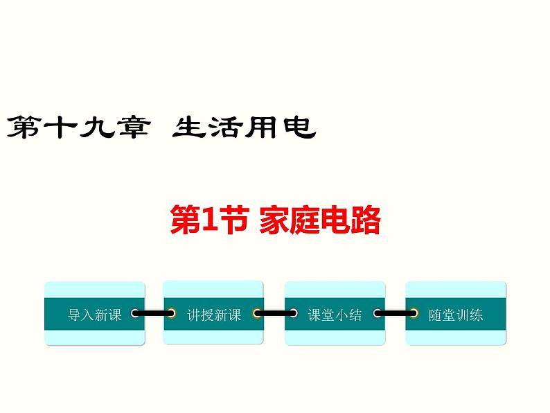 人教版初中物理九年级  第十九章  第1节 家庭电路第1页