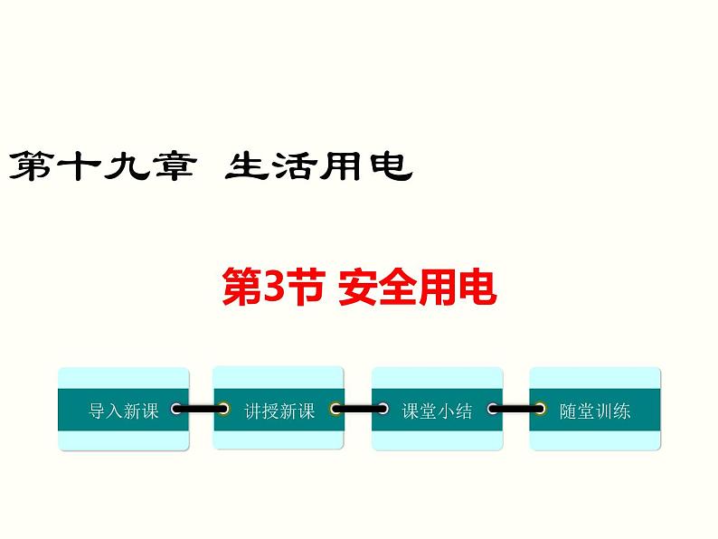 人教版初中物理九年级  第十九章  第3节 安全用电 课件01