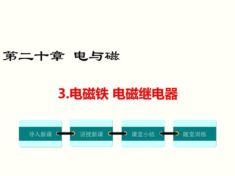 人教版初中物理九年级  第二十章  第3节 电磁铁 电磁继电器 课件01