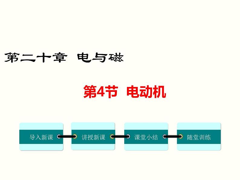 人教版初中物理九年级  第二十章  第4节 电动机 课件01