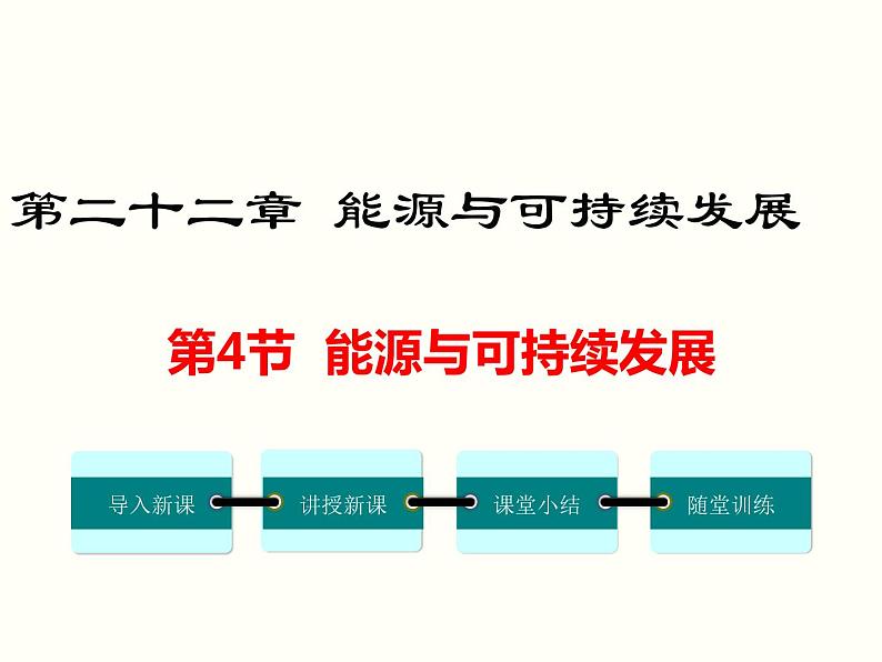 人教版初中物理九年级  第二十二章  第4节 能源与可持续发展 课件01