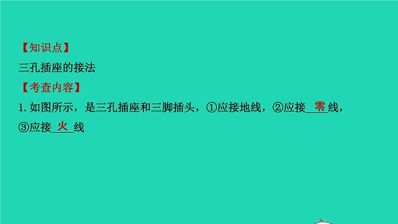 江西省2021年中考物理考点复习第二十三讲生活用电课件202103091114第8页