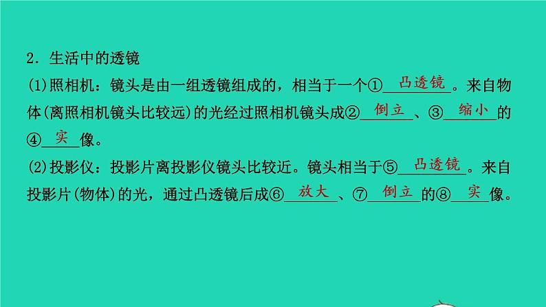 江西省2021年中考物理考点复习第五讲透镜及其应用课件202103091133第8页