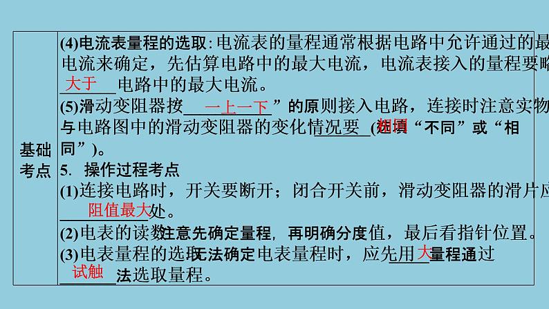 2021中考物理专题复习课件 第1部分 基础过关 第15课时 第1讲探究电流与电压、电阻的关系课件05