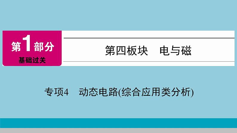 2021中考物理专题复习课件 第1部分 基础过关  专项4 动态电路(综合应用类分析) 课件01